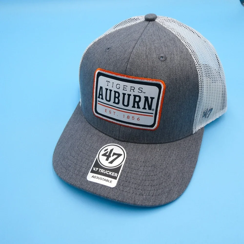 '47 Brand Trucker Hat Mens One Size Auburn Tigers‎ Grey White Mesh Snapback Cap
